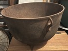 Large Antique Cast Iron 3 Leg 15 Gallon Cauldron Gypsy Witch s Pot Lard Kettle