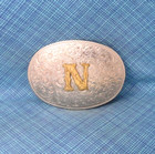 N Belt Buckle Western Cowboy Initial N Monogram Vtg Award Design Medals   shy017