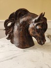 Woodcast Collectibles Large Horse Head Statue 12  X 10  Pecan Shells Handcrafted