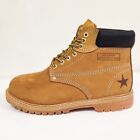 New Men s Work Boots 6  Tan Nubuck Leather Water Resistant  oil Resistant Sizes