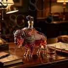 Bison Shaped Whiskey Decanter Crystal Glass Liquor Bottle With Leakproof Stopper