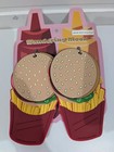 Wandering Moon Burger   Fries 4 Pcs Luggage Tags W id Window Each Set New Bin 4
