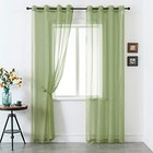  Sheer Curtains 84 Inch Length For Living 52 w X 84 l  pack Of 2  Sage Green