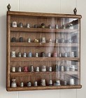 Oak 100 Thimble Display Case Plexiglass Front