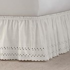 Eyelet Elastic Wrap Around Bed Skirt  Easy On off Dust Ruffle  18 Inch Drop     