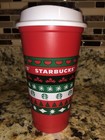 Starbucks 2013 Reusable Christmas Holiday Grande Plastic 16 Oz Cup W lid - New  