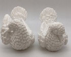 Pair Of White Bisque Italian Made White Doves Textured