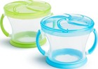 Bpa-free Toddler Snack Catchers - 2 Pack Blue green Cups With Spill-proof Lids