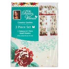 Pioneer Woman Country Garden 3 Piece Small Window Curtains   Valance Set 30x36