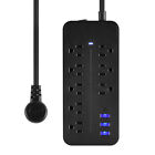 Lot Wall Mountable Usb Surge Protector Power Strip With Usb Ports 8 Outlet Plugs