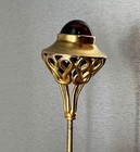 Antique Edwardian 14k Hatpin Unusual Openwork Knot Motif  Cabochon Hat Pin