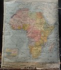 Antique vintage School Wall Map Of Africa 1937 With Foreign Posessions 53x41