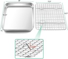 Teamfar Toaster Oven Pan With Cooling Rack 10 5 x8 x1   Silver 
