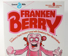 Vintage 1987 Franken Berry Monster Mallows Empty Cereal Box Poster Crayons Offer