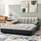  Queen Size Air Sofa Bed Mattress With Headboard And Pump  Blow Up Couch 