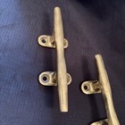 Vintage Pair  2  Solid Brass Nautical 8    Boat Cleats Estate Find