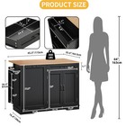 Rolling Kitchen Island Cart With Drop Leaf   Trash Can Cabinet Trolley Organizer