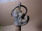 Antique Cast Iron Lion Or Devil Head Pole Hook Hardware Ring Hoffman Pat Pend