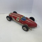 Vintage Red No 7 Friction Tin Race Car Tin Toy