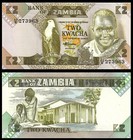 Zambia 2 Kwacha 1980-88 P 24 Unc Bundle Of  100 Pcs 