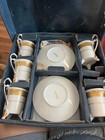 Vintage Gold-trimmed Espresso   Demitasse Set     5 Cups   Saucers 