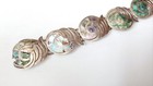 Vtg -taxco -ccj-mexico Sterling Silver 925 Abalone Inlay Link Bracelet 7-1 4 