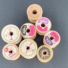 Wooden Spools Vintage Lot Of 8 Small Empty Thread Sewing 2 Oz Crafting Crafts