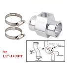 38mm Joint Pipe Radiator Hose Adapter For 1 2 -14npt Water Temp Gauge Sensor
