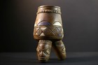 African Statue Yoruba Vintage Offering Bowl Female Figure Tribal Art-g5346