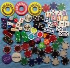 Collage Supplies  5 Lbs Odd Games Glass Gems Seashells 7  Vinyls Art Set Kit Lot