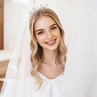 Kicosy Bride Headband And Sash Veil For 3 Count  pack Of 1   Silver 1 