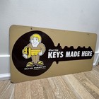 Vtg Curtis Keys Double   sided Metal Sign Hardware Store Advertising 24 X 12