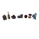 Vtg Miniature Figurine Lot 7 Wooden Apple Butter Churn Cat House Wood Country