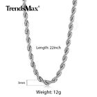 316l Stainless Steel Twist Rope Chain Necklace Men Women Choker 3 5 7mm 16 -30 