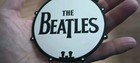 Beatles Bass Drum Silver blk 3 25 Inch Metal Metallic Sticker - Read Description
