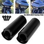  2  Extended Black Fork Cans Boots Covers For Harley Touring Electra Road Glide