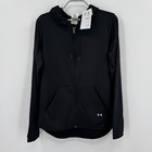 Under Armour Cold Gear Full Zip Hooded Jacket Sz M Women s In Black Fleece Lined