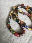 Antique African Beads Glass Strand Necklace  Hand Painted 40    69 Beads