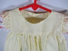 Vintage 80s Frilly Dress Baby Girl 3-6 Months Yellow Short Cap Sleeve Lace Dot