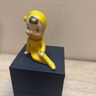 Vintage Tiny Yellow Pixie Elf Japan Figurine Sitting Hand Painted Mcm