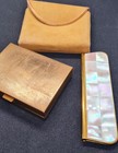 Musical Powder Compact By Agme Switzerland Mother Of Pearl Plays Happy Birthday