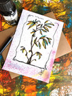 Art By -lee-  original  _ 5x7  Ink Drawing Sketch Of A Plant