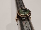  01vintage 14k  Gold Ring With 6 Carats Green Stone And Two 1 40 Carats Diamonds