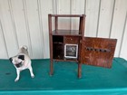 Antique Tiger Oak Pipe Smoking Tobacco Wood Cabinet 30 x 16 x 16 