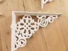 8 Cast Iron Shelf Brackets  paint Chipped  Antique Style White 7 5  X 6  Corbels