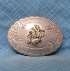 Calf Roping Cowboy Belt Buckle Floral Scroll Rodeo Trophy Vtg 70s Chamber shy597