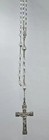 Vintage Sterling Silver Catholic Rosary Clear Cut Glass Prayer Beads Crucifix