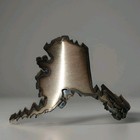 Metal Alaska State Map Sculpture Hand Cut Attributed Chad Dietz Pipeline Steel