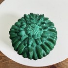 Vintage Art Deco Malachite Greenglass Trinket Box Curt Schlevogt Glass Sunflower