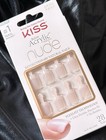 Kiss Press On Nails  Salon Acrylic Nude French includes Free Gifts      
